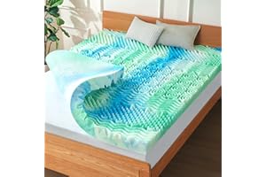 SOOSLEEPY 3 Inch 7-Zone Full Memory Foam Mattress Topper Egg Crate Cooling Gel Infused Mattress Pad Bed Topper for Pressure Relief and Back Pain Soft & Breathable, CertiPUR-US Certified