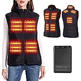 KSFJZF Women Heated Vest with 10000mAh Power Bank - Sleeveless Heating Vest for Women, 8 Fast-Heating Zones