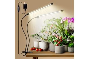 LEOTER Grow Lights for Indoor Plants - 96 LED Full Spectrum Clip Plant Growing Light with 5-Level Dimmable,Auto On Off Timing 3 9 12Hrs Perfect for Indoor Growing and Seed Starting