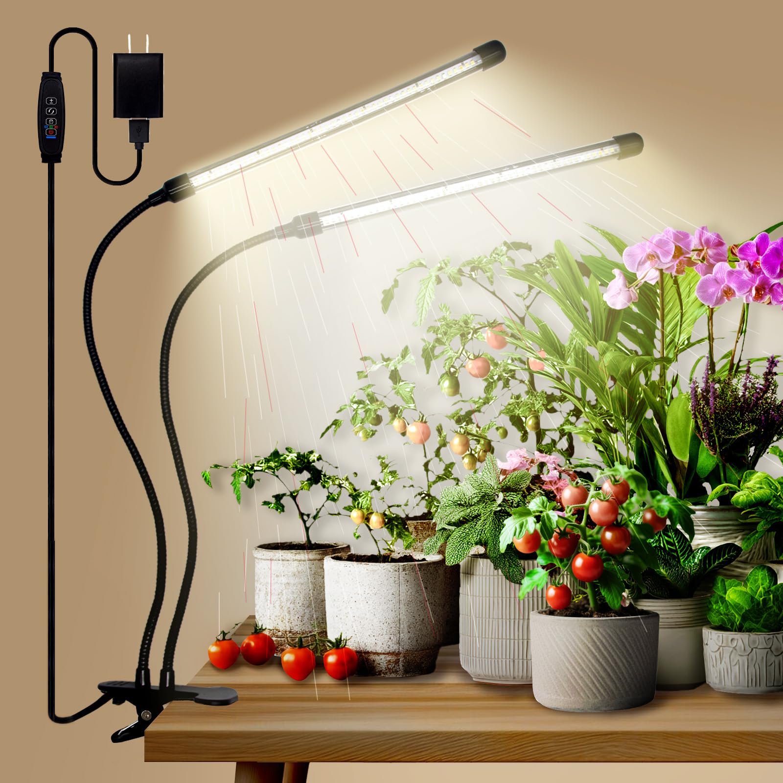 Photo 1 of Grow Lights for Indoor Plants - 84 LED Full Spectrum Clip Plant Growing Light (2 Heads Light)