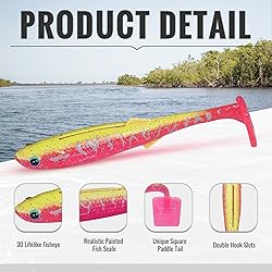 TRUSCEND Hand Made Soft Fishing Lures 12PCS, Paddle
