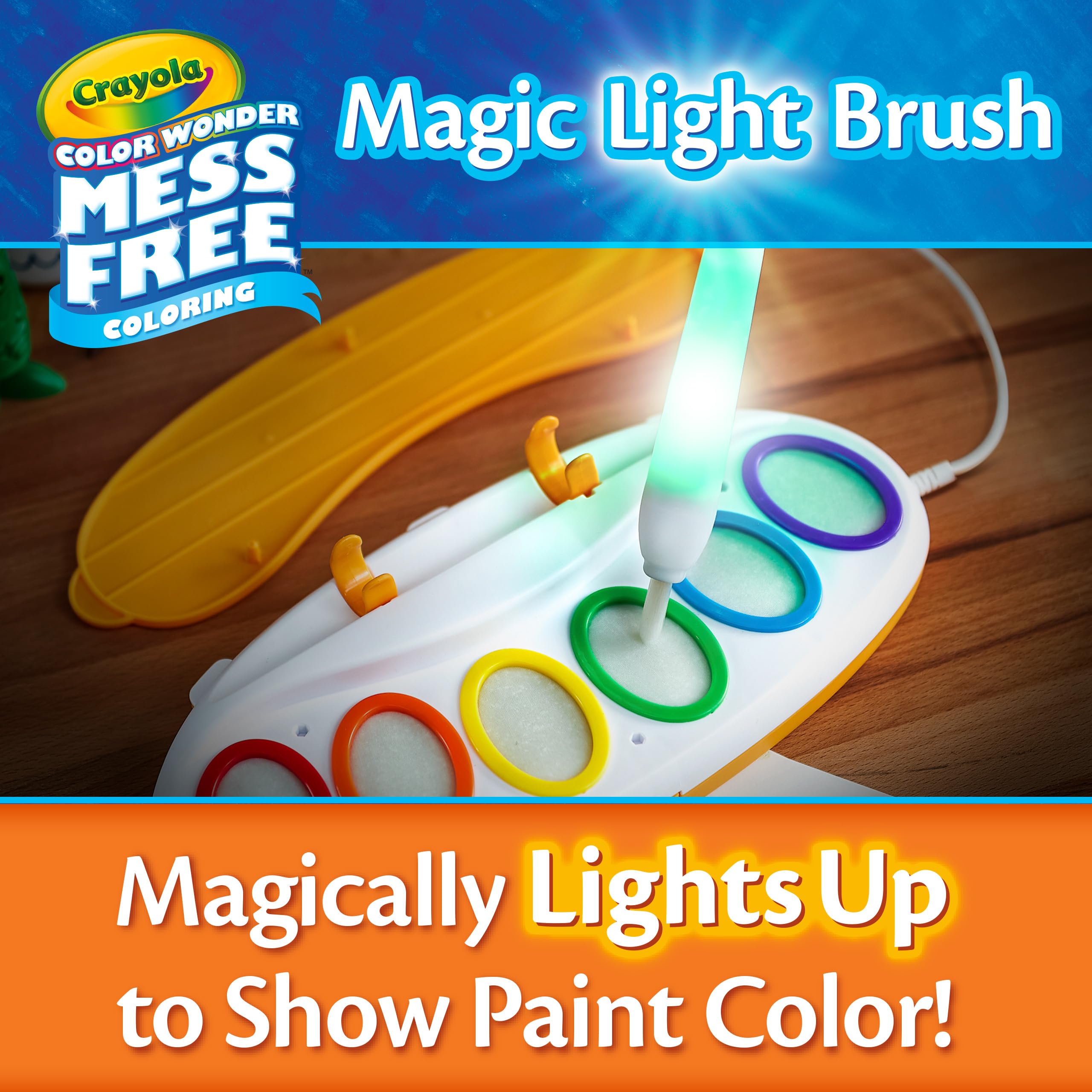 Crayola Color Wonder Magic Light Brush, Mess Free Painting Station for Kids, Toddler Toys & Activities, Holiday & Christmas Gifts for Kids, Ages 3+