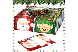 Fourluoo 50 Pack Christmas Santa Claus Pocket Tissues Individual Packs Bulk 3 Ply Xmas Elf Wallet Travel Facial Tissues for Christmas Party Supplies
