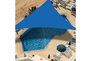 DISDHDAAAAS 10'x10'x10' Triangle Sun Shade Sail, Outdoor Shade Cover, HDPE Breathable UV Block,Commercial Grade Shade Cloth Awning for Patio Garden Backyard Lawn Outdoor Activities(Blue)
