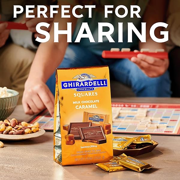 GHIRARDELLI, MILK CHOCOLATE CARAMEL SQUARES, 12.7 OUNCE
