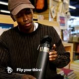 Stanley 1.06L Quick Flip Stainless Steel Water Bottle Black 18h Cold 2.5d Ice view 4