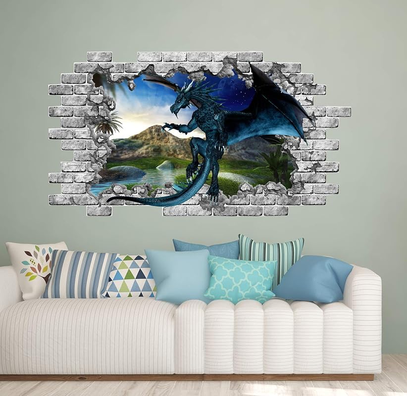 Dragon Wall Decal, Dragon Removable Vinyl Sticker, Dragon
