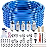 Boeray Shop Air Line Kit 3/4” 200FT Compressed Air Piping System HDPE-Aluminum-HDPE Air Tubing with 4-Way Aluminum Blocks Brass Valves Air Piping Fittings Kit Air Compressor Accessories for Garage