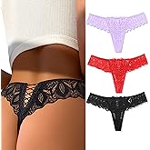 Avidlove Panties for Women Lace Thongs Cross Back Tanga Sexy Cheeky Low Waist Bikinis Underwear