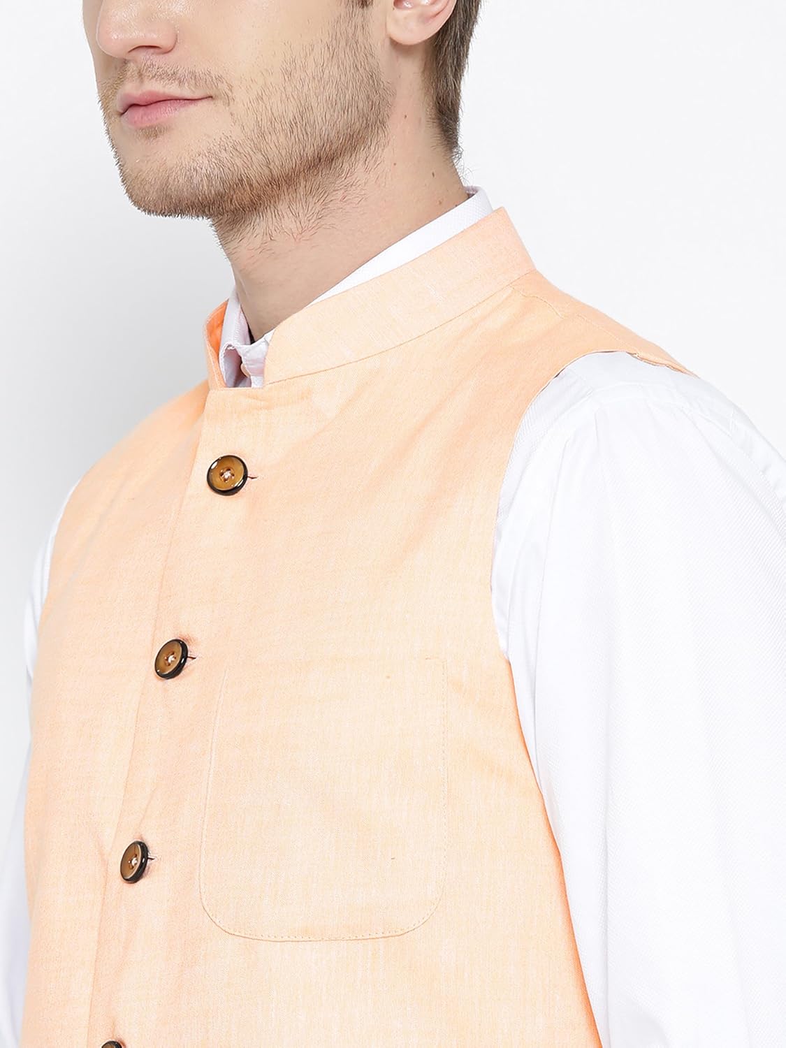 shaftesbury london men's cotton nehru jacket
