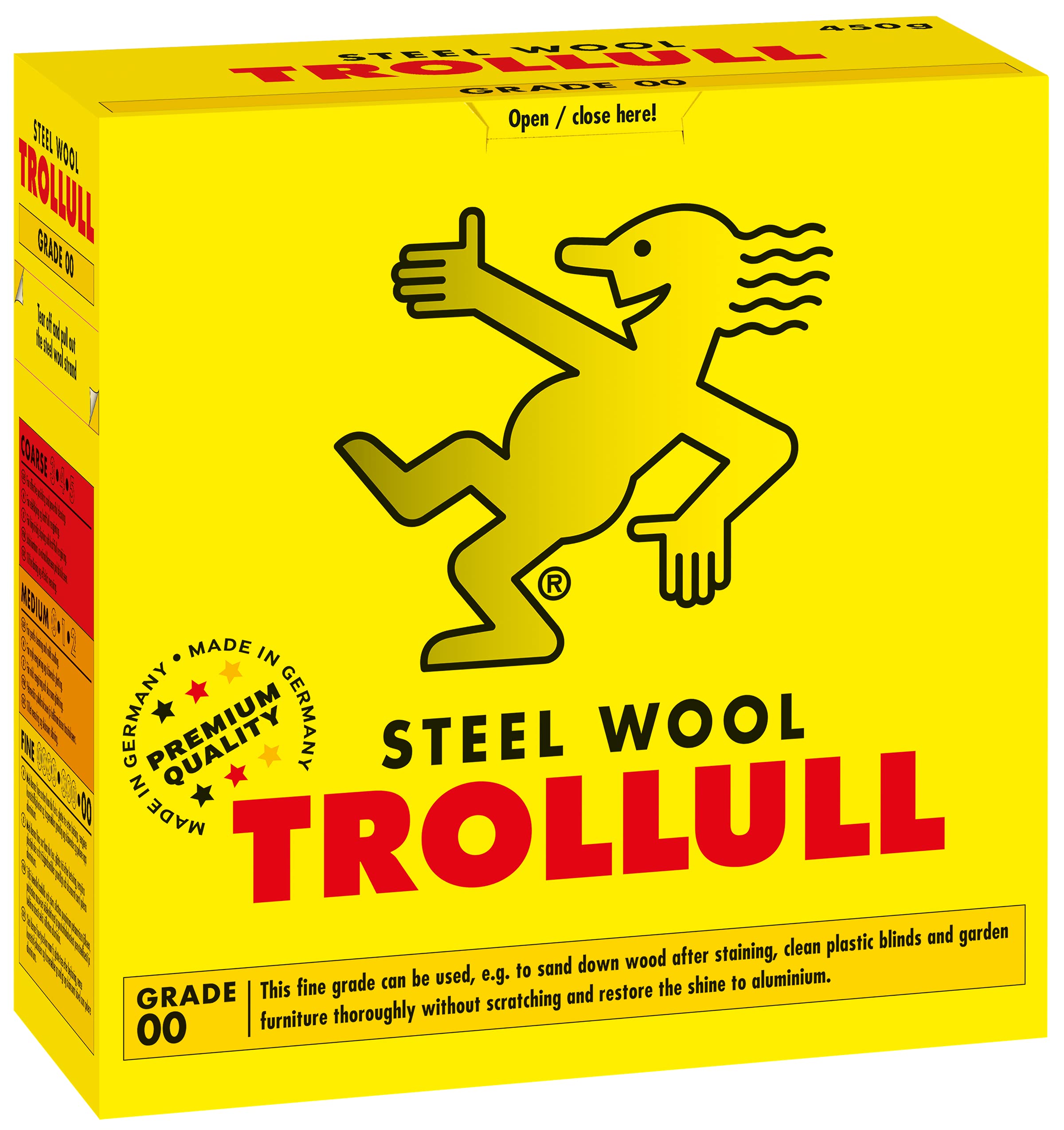 TROLLULL Steel Wool | Wire Wool 450g fine 00 can be used to sand wood, clean plastic blinds and garden furniture, and polish aluminium