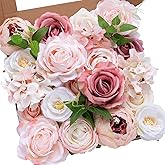 Serwalin Artificial Flowers Pink Peonies Silk Flowers Fake Flowers with Stems Dusty Roses for Wedding Bouquets Centerpieces Cake Decor Baby Shower Decoration