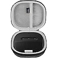 Geekria Shield Speaker Case Compatible with Bose SoundLink Micro, Replacement Travel Hard Shell Portable Speaker Protective Carrying Bag with Cable Storage, Keychain Hook (Grey)