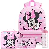 Get Trend Disney Minnie Mouse Kids Backpack 4 Piece Set | 18 inch Bookbag, Insulated Lunch Bag, Zipped Pencil Case &amp; BPA-Free Water Bottle for School &amp; Travel, Gifts for Girls