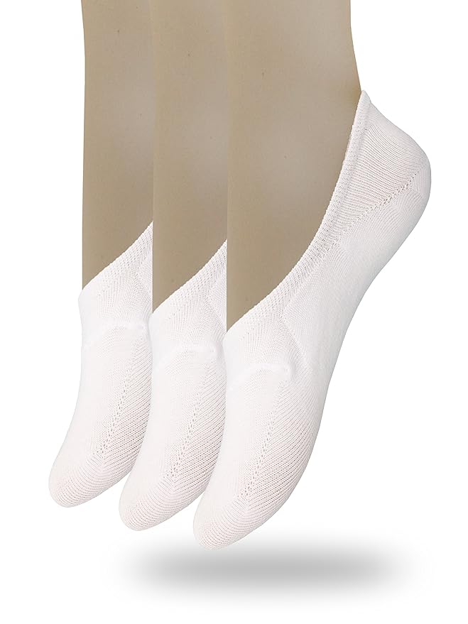 Eedor 3 Pack Women's No Show Socks with Reinforced Toe Non Slip Thin