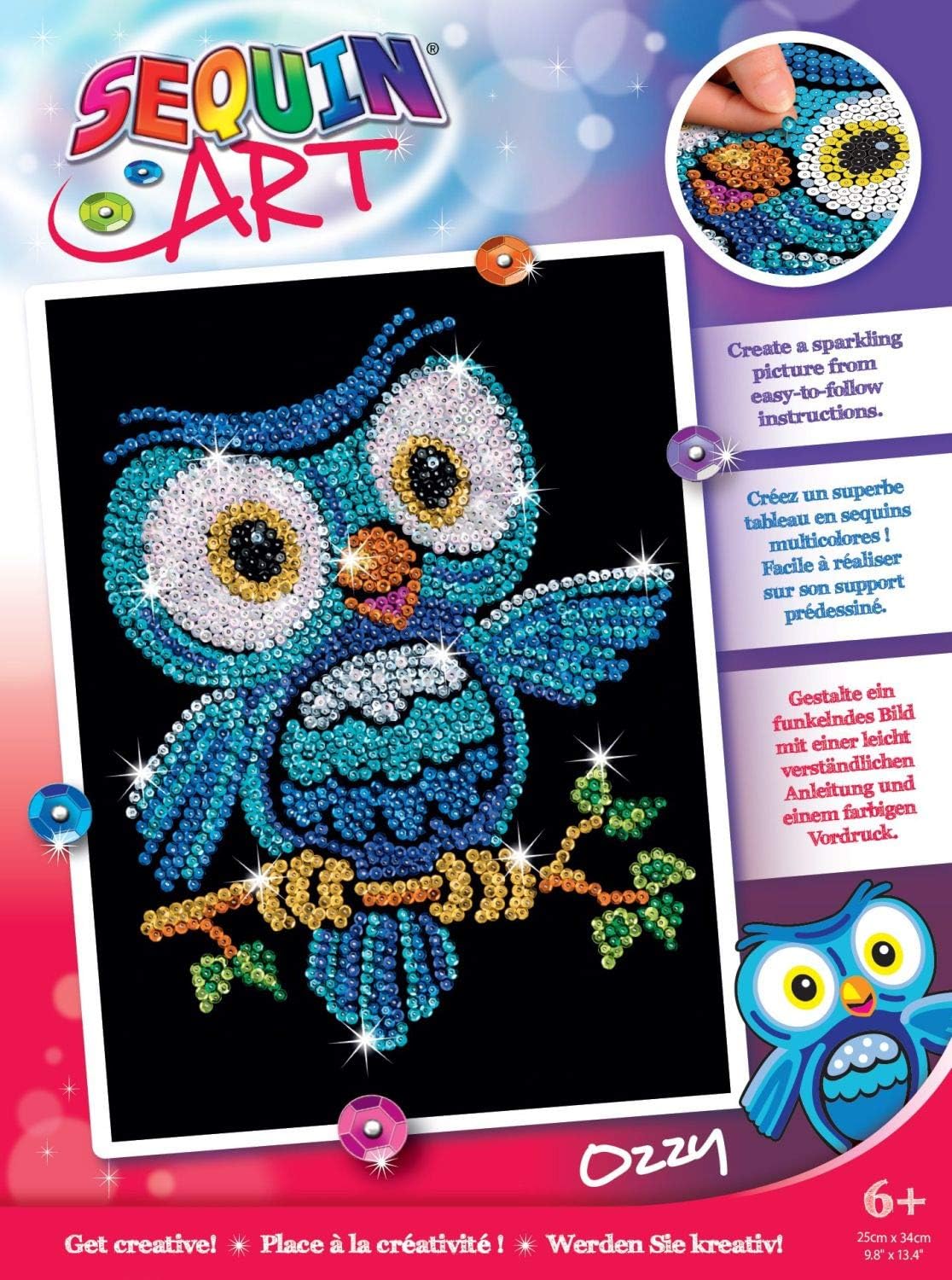 Sequin Art Red, Owl, Sparkling Arts and 