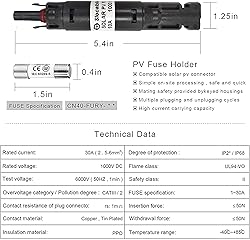 (4) PCS Odyssey 10A MC4 Solar PV In-Line Fuse