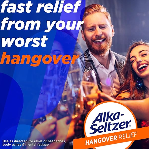 ALKA-SELTZER HANGOVER RELIEF TABLETS, FAST RELIEF STARTS IN ABOUT 15 MINUTES FOR HEADACHES, BODY ACHES & MENTAL FATIGUE, BACHELORETTE PARTY & BACHELOR PARTY, DISPENSER PACK, 120 COUNT