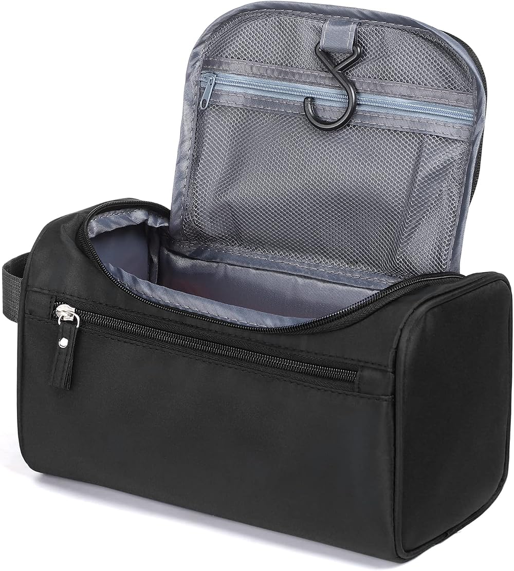 Etercycle Hanging Toiletry Bag Travel Wash Bag Black Nylon Waterproof