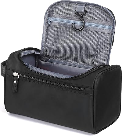 Etercycle Hanging Toiletry Bag Travel Wash Bag Black Nylon Waterproof