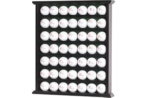 DisplayGifts Golf Gift 49-Golf Ball Display Case Cabinet Rack, No Door Open Rack Black Finish Frame