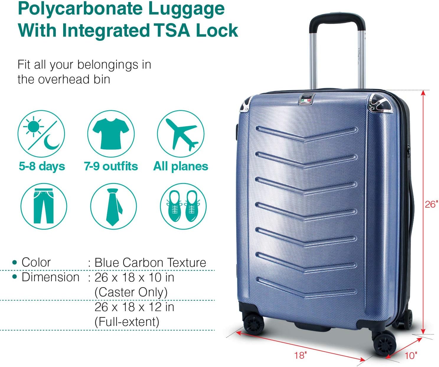 sports direct 26 inch suitcase