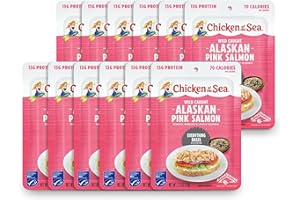Chicken of the Sea Alaskan Pink Salmon, 2.5 oz. Packets (Box of 12), Wild Caught Salmon, Everything Bagel Seasoning