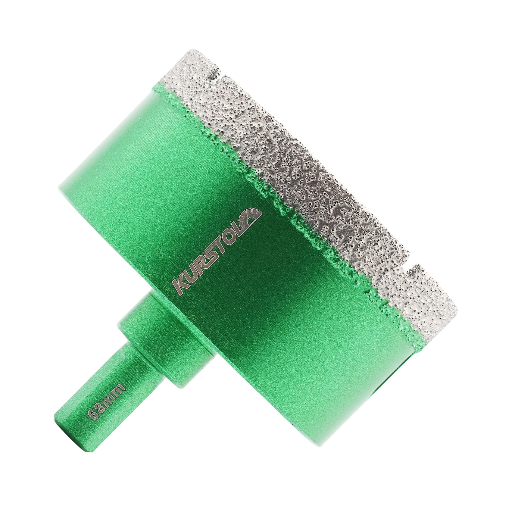 Porcelain Tile Diamond Drill Bits - 2-11/16"(68mm) Dry Diamond Hole Saw Triangle Shank for Ceramic Marble Granite Stone,Diamond Core Drill Bit Kit Fixed on Drills — image 1