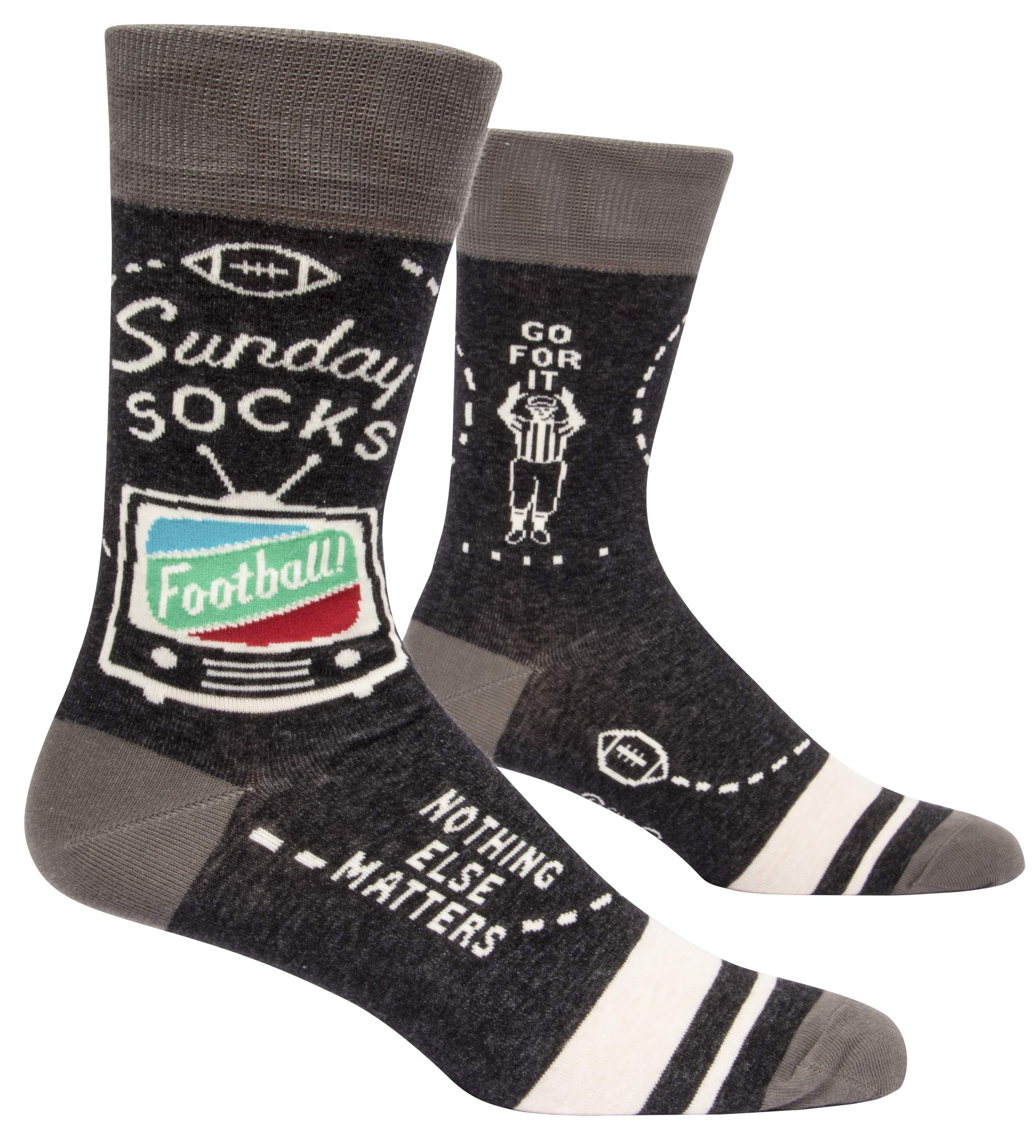 Sunday Socks. Football - Nothing Else Matters - Soft Combed Cotton Socks - Mens Crew, Men 7-12, Multi