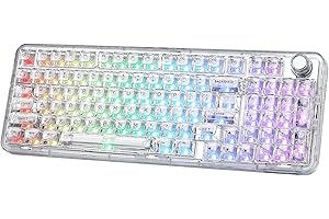 YUNZII X98 QMK/VIA Wireless Mechanical Gaming Keyboard with Knob,Tri-Mode BT5.0/USB-C/2.4GHz Hot Swappable Keyboard,Pre-lubed