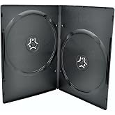 Maxtek 7mm Slim Black Double CD/DVD Case, 5 Pieces Pack. (2 Discs Capacity per Case)