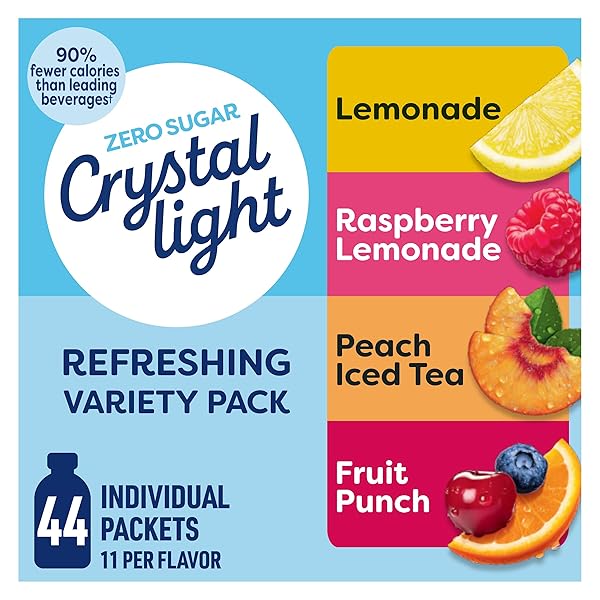 CRYSTAL LIGHT REFRESHING DRINK MIX VARIETY PACK, 44...