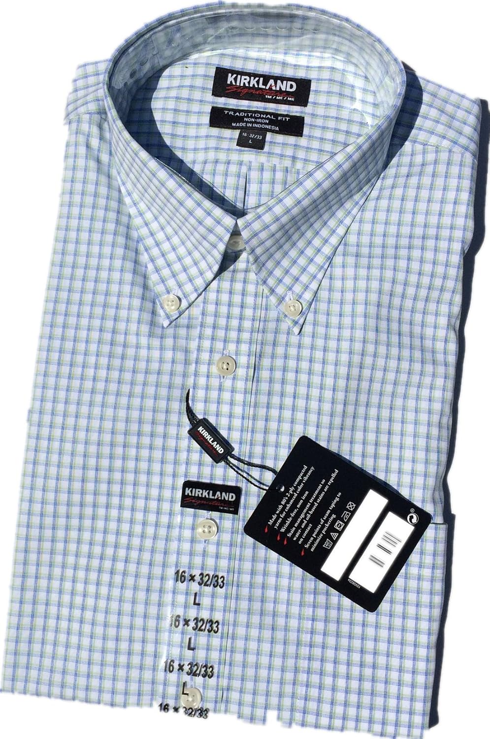 Kirkland Signature Mens Traditional Fit NonIron Button Down Collar