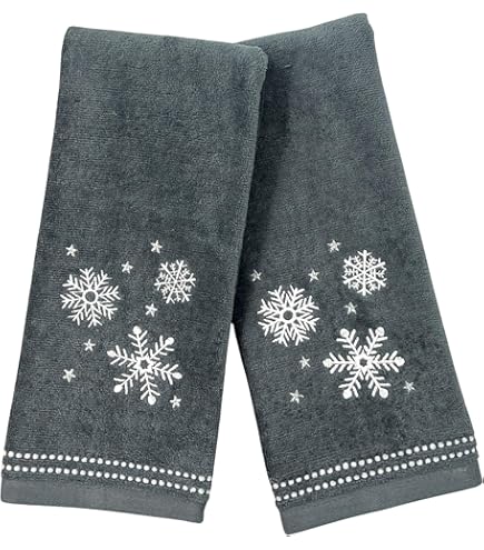 Senya Merry Christmas Tree Deer Hand Towel - Ultra Soft 30x15 Inch Bathroom Towel