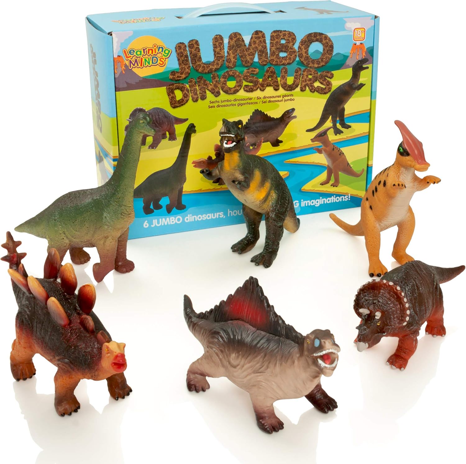 Learning Minds Dinosaur Toys Jumbo Dinosaur Figures Soft & Safe