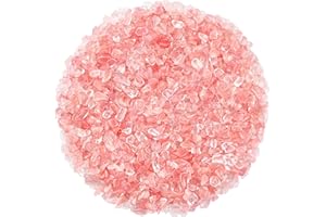 ZHIYUXI Watermelon Quartz 1lb Crystal Chips Bulk Fish Tank Decorations Aquarium Rocks Gravel Vase Filler Stones Crystals for Candle Making Witch Kit Gravel for Plants Quartz Sand Gemstone