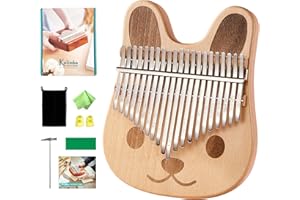 Byla Kalimba 21 Keys Play More Songs Solid Wood Mahogany Portable Thumb piano Finger piano Cartoons Cute Mbira Calimba Marimba Musical Instruments Adults,Child and Beginners