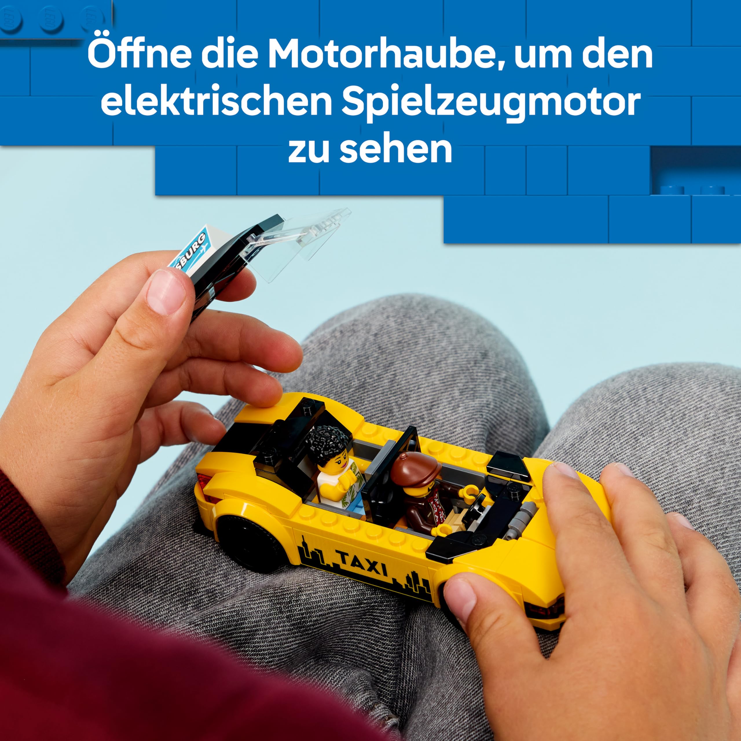 LEGO City Gelbes Taxi - Spielzeug Auto - Modellbau mit 2 Minifiguren, abnehmbares Dach - Spielset zur Förderung der Feinmotorik - Geburtstagsgeschenk für Jungen ab 5 Jahren - 60487 3
