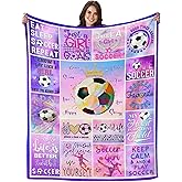 Soccer Blanket Ultra Soft Flannel Soccer Throw Blanket Soccers Gifts for Girls Women Soccers Team Lover Gifts for Kids Teens Adults 50"x40"
