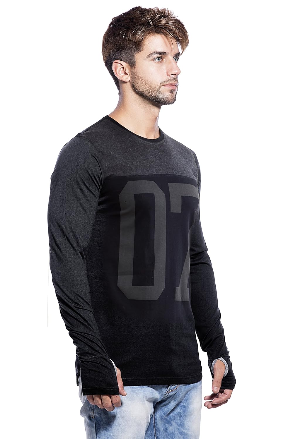 maniac men's cotton t-shirt (men-ss18-thumb-ring-black-dgrey-07)