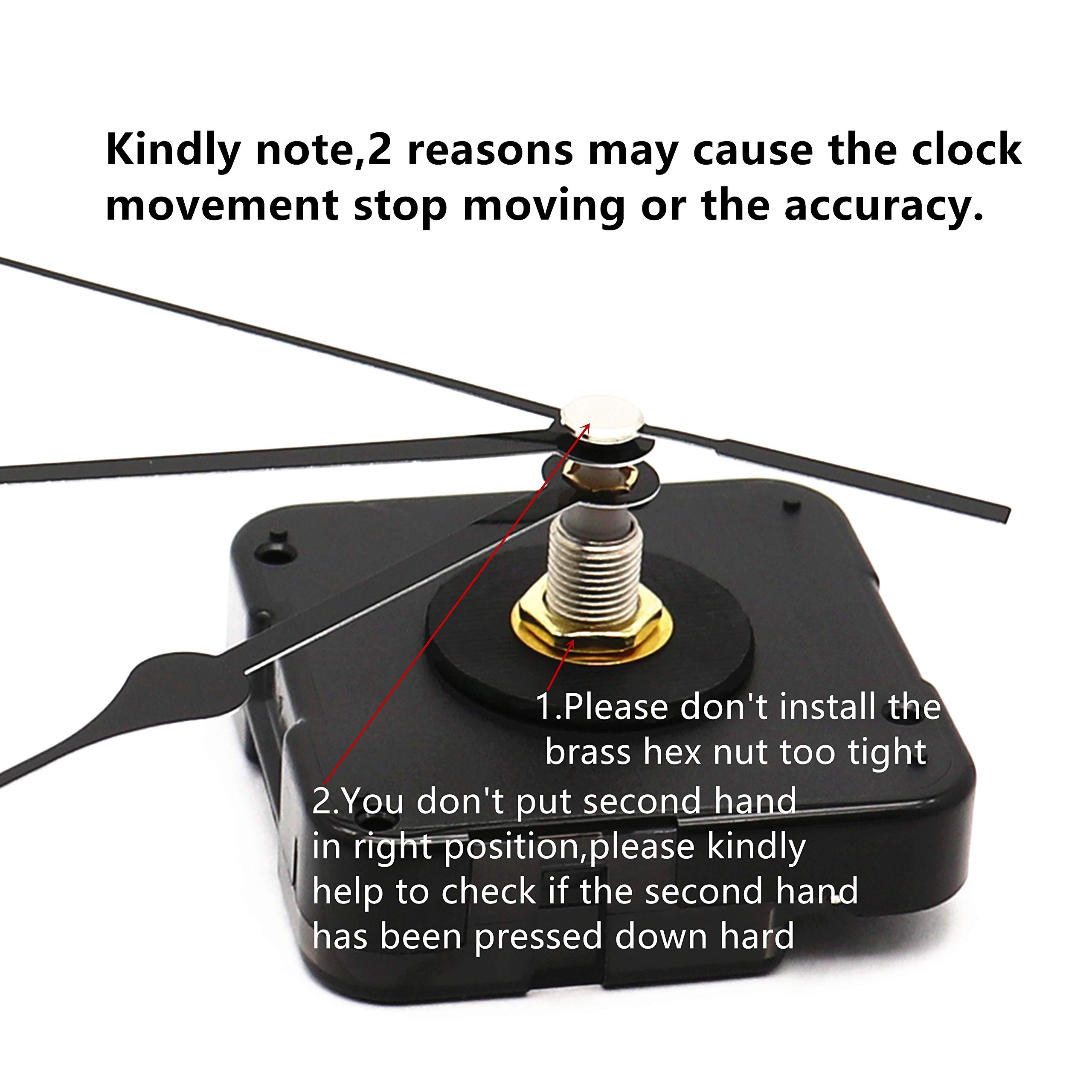 TIKROUND Youngtown 12888 Movement for Clock Repair Replacement 19mm (3/4 Inch) Shaft Length 11mm (7/16 Inch) Thread Length.