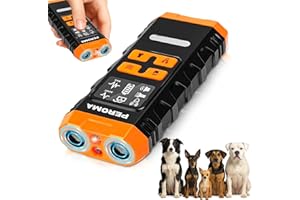 PEROMA Dog Bark Deterrent Device, 5 Training Modes with Sonic/Max/Beep, Red Light & Night Flashlight, 60FT Ultrasonic Anti Barking Control – Safe, Humane, Rechargeable Indoor/Outdoor Bark Trainer for Dogs