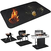 60 x 40 Inch Under Grill Mats for Outdoor Grill, Double-Sided Fireproof Grill Pad, Waterproof Oil-Proof Deck and Patio Protector Mats, Indoor Fireplace/Fire Pit Mat, BBQ Floor Pad