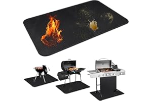GODUCK 60 x 40 Inch Under Grill Mats for Outdoor Grill, Double-Sided Fireproof Grill Pad, Waterproof Oil-Proof Deck and Patio Protector Mats, Indoor Fireplace/Fire Pit Mat, BBQ Floor Pad