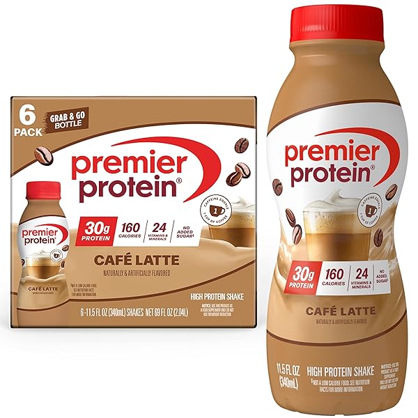 PREMIER PROTEIN SHAKE, CAFÉ LATTE WITH CAFFEINE FOR...
