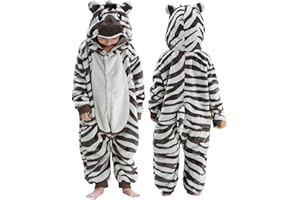 MICHLEY Animal Hooded Romper Kids Flannel Halloween Cosplay Costume 3-12T for Autumn Winter
