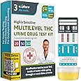 Exploro Multilevel THC Tests for Home - Marijuana Test Kit Home with 3 Level THC Drug Test Panels, Includes 20 ng/ml, 50 ng/ml, 100 ng/ml THC Test Strips, Accurate at Home THC Testing (Pack of 3)