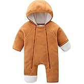 JingleBaBa Newborn Baby Fleece Jumpsuit Girls Boys Winter Hooded Coverall Romper Cute Baby Snowsuit Clothes
