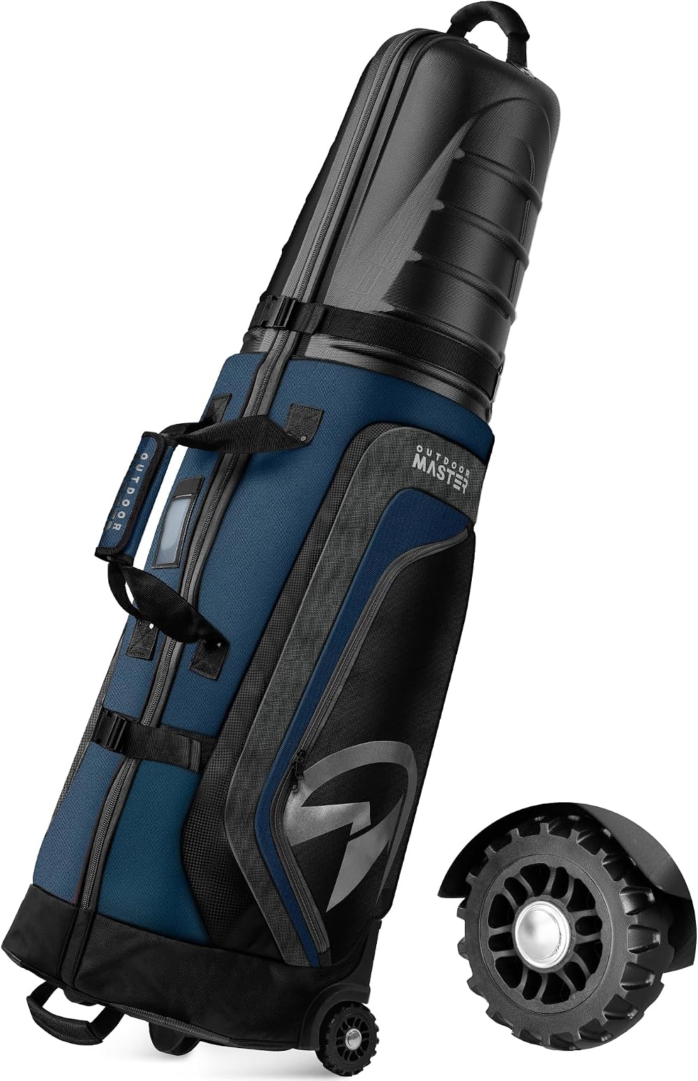 OutdoorMaster Golf Travel Bag with Wheels Hard Case Blue Upgrade Version 54"