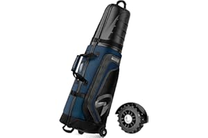 OutdoorMaster Golf Travel Bags for Airlines with Wheels and Hard Case Top, Protect Golf Clubs, Lightweight and Easy to Maneuver, Upgrade Version